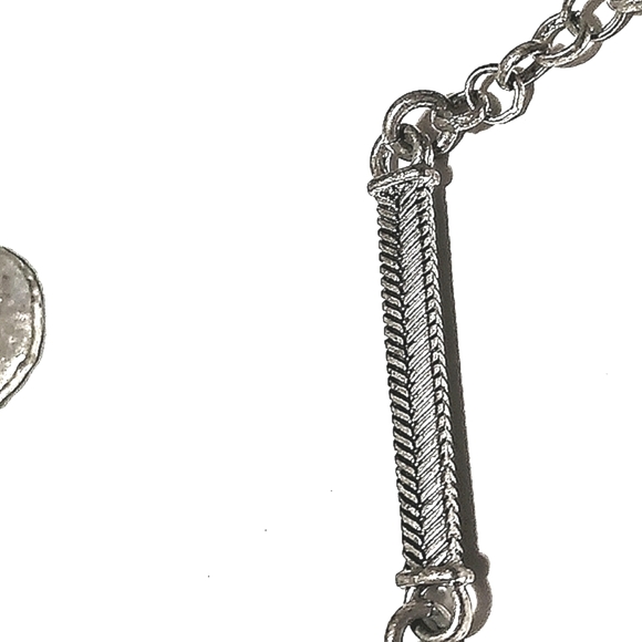 LUCKY BRAND SILVER-TONE HAMMERED DISC 32" NECKLACE - Picture 7 of 8